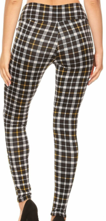 Plaid Mustard High Waist with Zipper Pockets 1