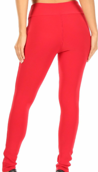 Red High Waist with Zipper Pockets 1
